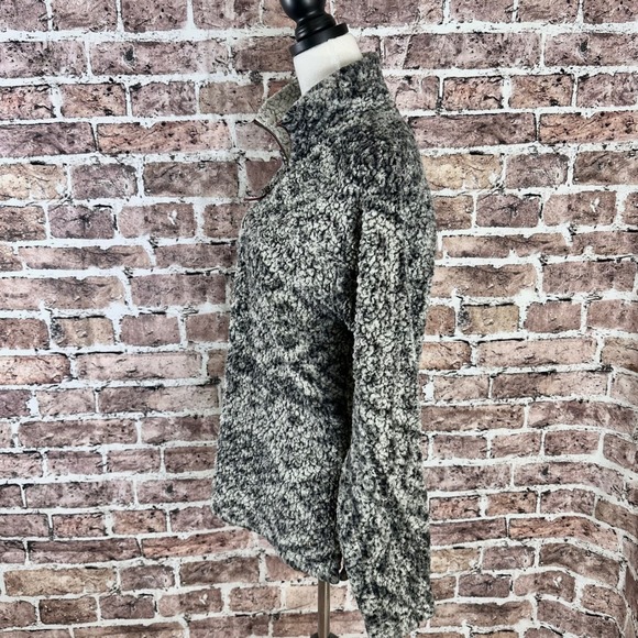 True Grit Sherpa Fleece Quarter Zip Pullover Women's Size M Gray Black - Picture 5 of 14
